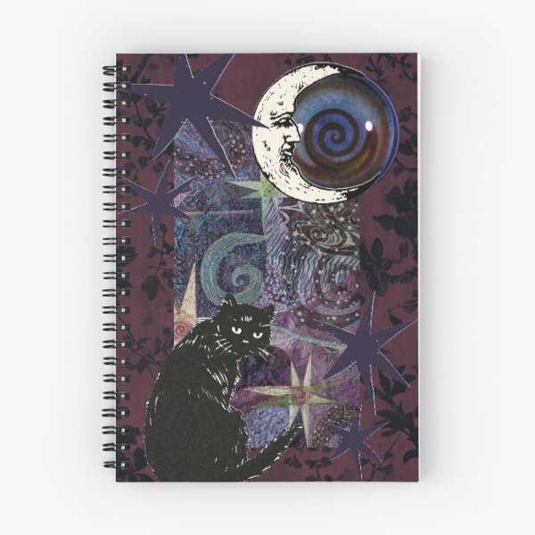 Item preview, Purple maroon whimsigoth aesthetic with cat, moon and stars aesthetic designed and sold by BrontesWhimsyStore.