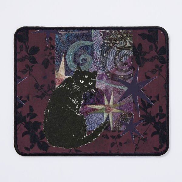 Item preview, Purple maroon whimsigoth aesthetic with cat, moon and stars aesthetic designed and sold by BrontesWhimsyStore.