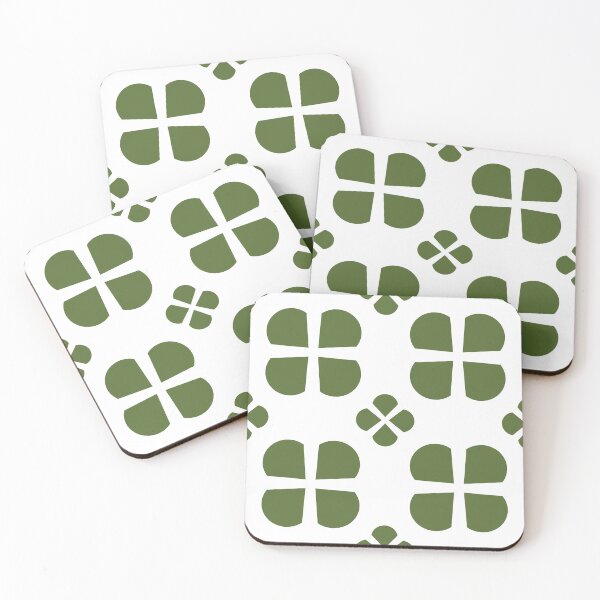 Item preview, Abstract floral clover seamless pattern in olive green designed and sold by Longsilp.