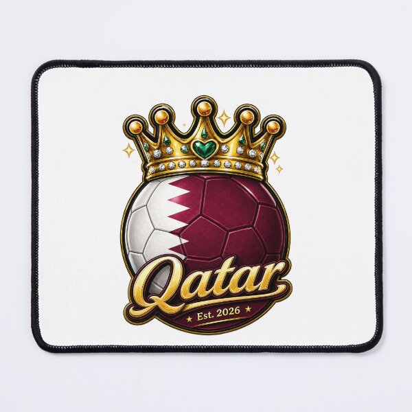 Item preview, Qatar flag Crowned Soccer Ball designed and sold by QuiteOrbit.