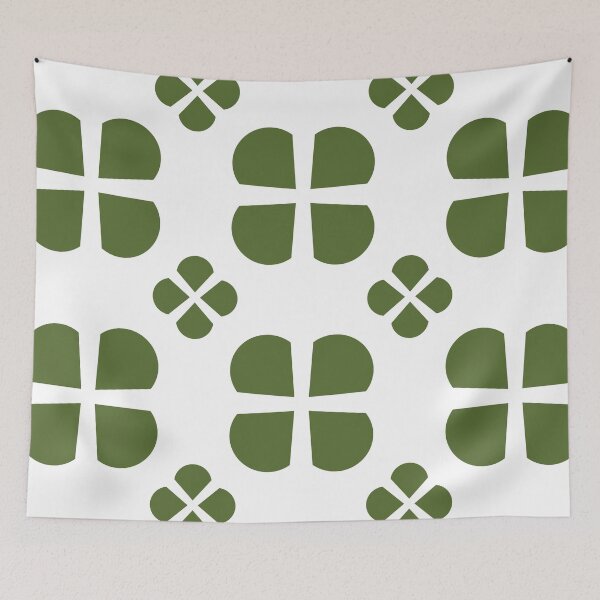 Item preview, Abstract floral clover seamless pattern in olive green designed and sold by Longsilp.