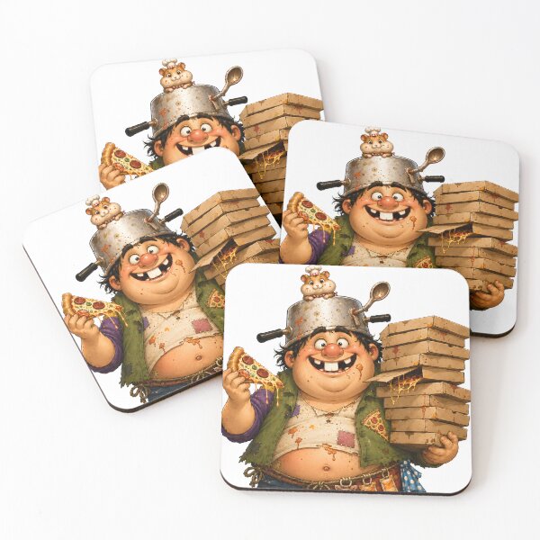 Item preview, Funny Chef Carrying Pizza Delivery Boxes designed and sold by SRY DESIGN.
