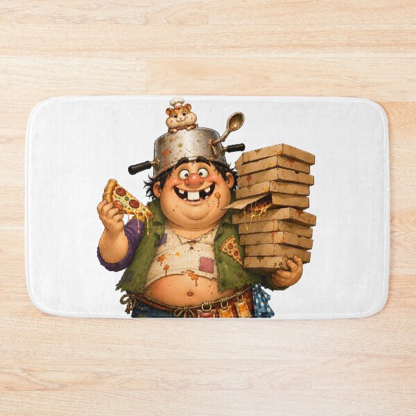 Item preview, Funny Chef Carrying Pizza Delivery Boxes designed and sold by SRY SHOP.