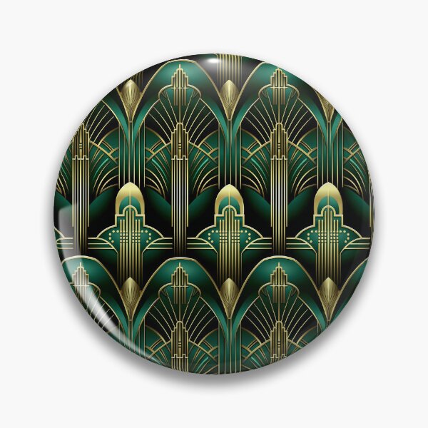 Item preview, Elegant Green And Golden Art Deco Vintage Pattern designed and sold by DEC02.
