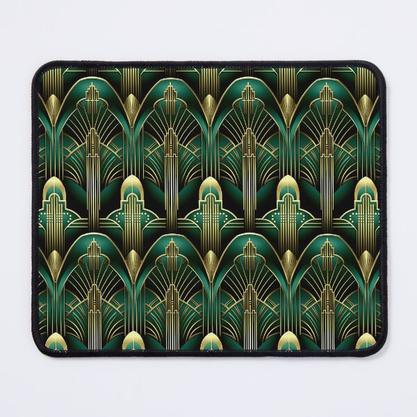 Item preview, Elegant Green And Golden Art Deco Vintage Pattern designed and sold by DEC02.