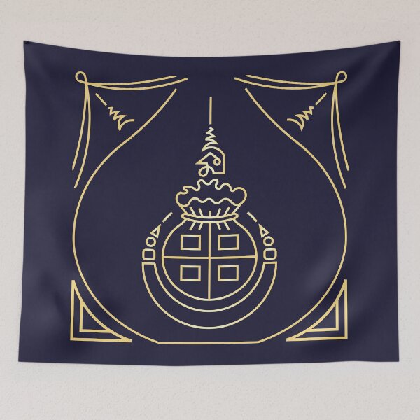 Item preview, Modern abstract geometric yantra with decorative frame on transparent background, Thung Thong pattern designed and sold by Longsilp.