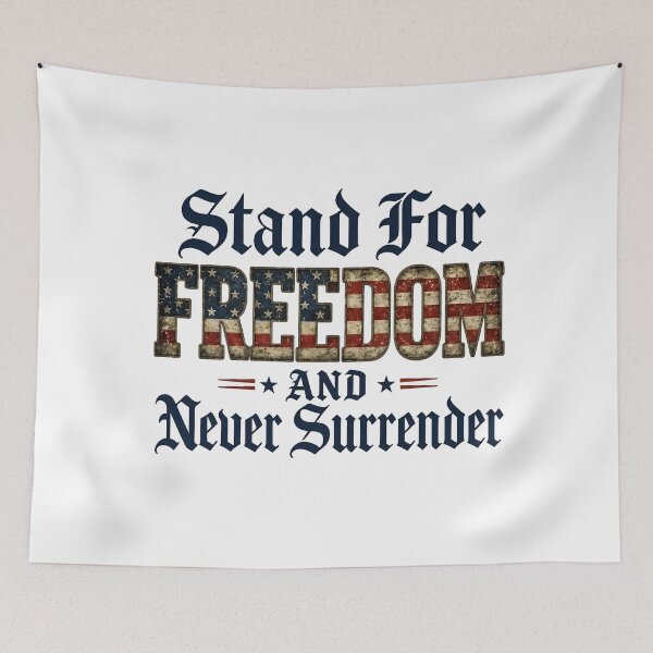 Item preview, Stand For Freedom And Never Surrender - Patriotic American Flag Design designed and sold by laughingshirts.