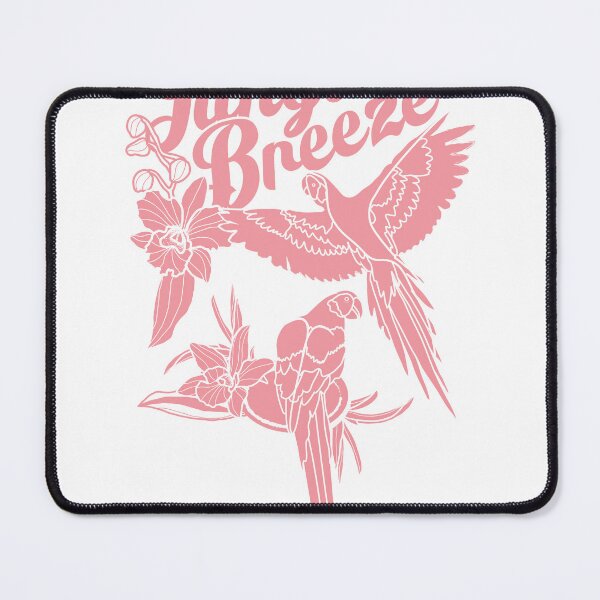 Item preview, Jungle Breeze Parrot Floral Tropical Pink Line Art T-Shirt designed and sold by Atique Creations.