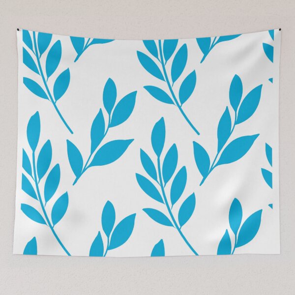 Item preview, Blue Botanical Leaves Seamless Pattern Background – Minimal Floral Nature Repeat Design designed and sold by Longsilp.
