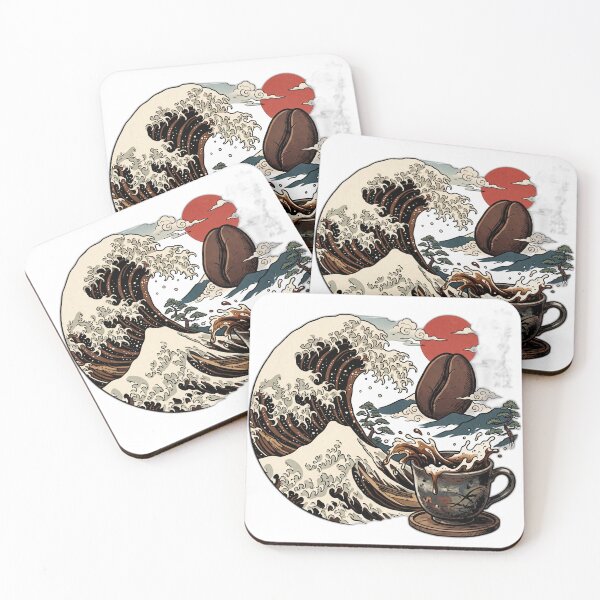 Item preview, Great Wave of Coffee Japanese Woodblock Art designed and sold by ryanguas.
