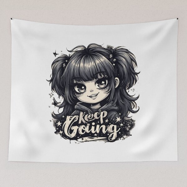 Item preview, Cute Gothic Anime Girl Keep Going Motivational designed by NegarTvDesigns designed and sold by NegarTv Designs.