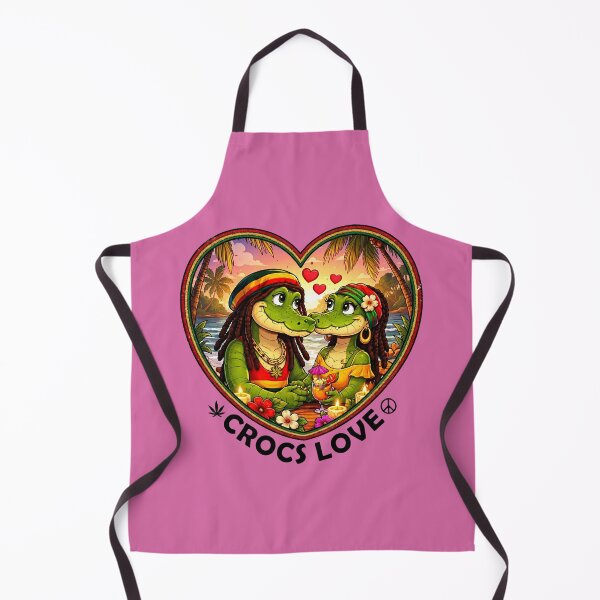 Item preview, One Love Tropical Alligators - Jamaican Vibes Sunset Heart designed and sold by digitalbob60.