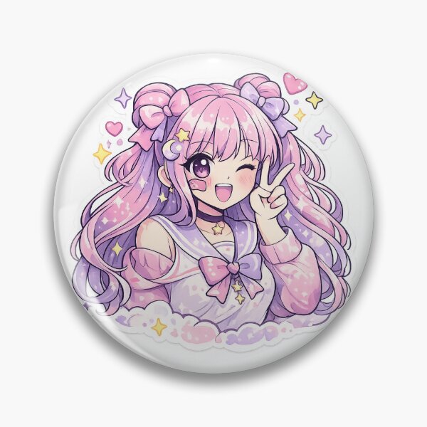 Item preview, Cute Kawaii Anime Girl Sticker | Pastel Aesthetic Anime Art  designed and sold by Pastel Planet Co..