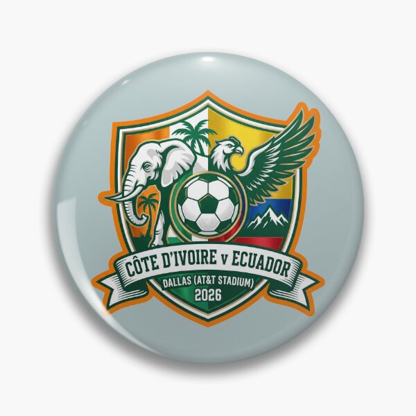 Item preview, Ivory Coast Ecuador Dallas 2026 Soccer Crest Graphic designed and sold by Pride Emblem Prints.