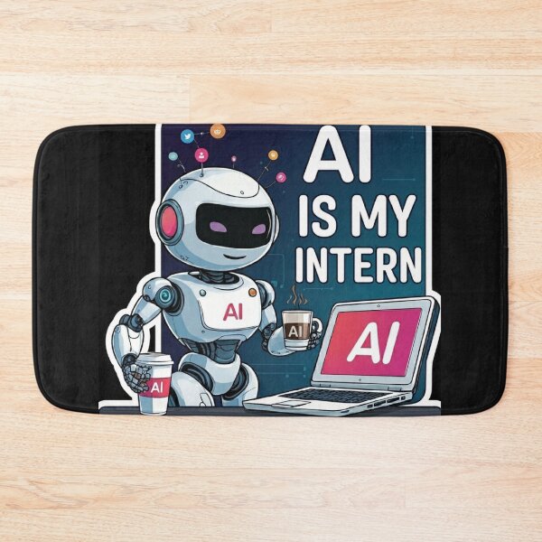 Item preview, AI Is My Intern Funny Artificial Intelligence Sticker for Developers designed and sold by skillifyme.