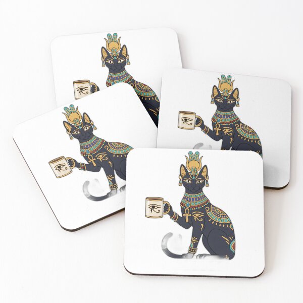 Item preview, Egyptian Goddess Bastet Cat Coffee Sticker designed and sold by ryanguas.