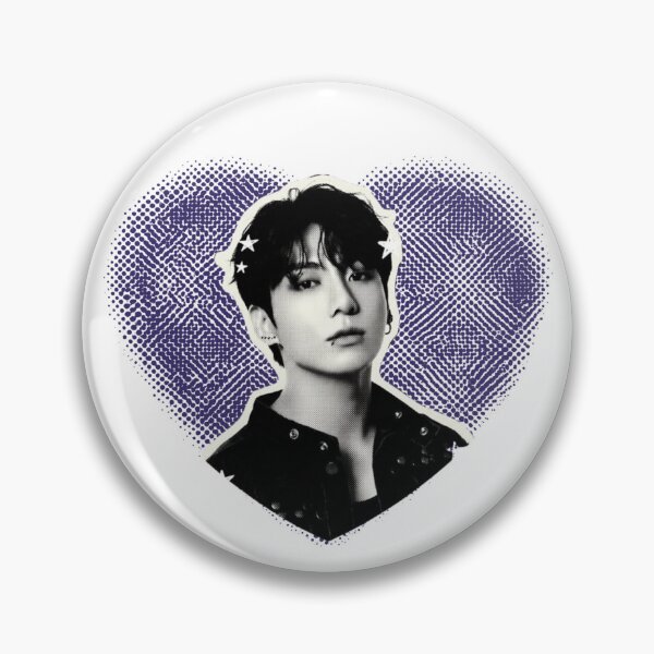 Item preview, Jungkook Y2K Style Portrait - Minimalist Purple Heart designed and sold by Mooncreates7.