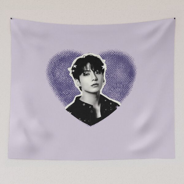 Item preview, Jungkook Y2K Style Portrait - Minimalist Purple Heart designed and sold by Mooncreates7.