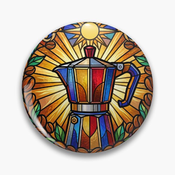 Item preview, Stained Glass Italian Moka Pot Coffee Sticker designed and sold by ryanguas.