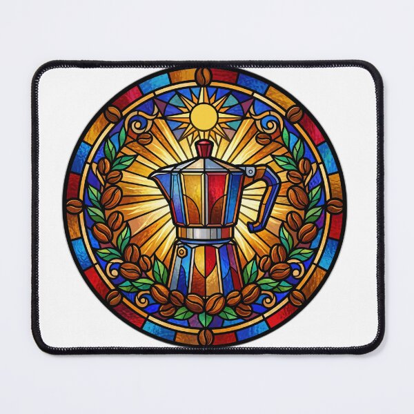 Item preview, Stained Glass Italian Moka Pot Coffee Sticker designed and sold by ryanguas.