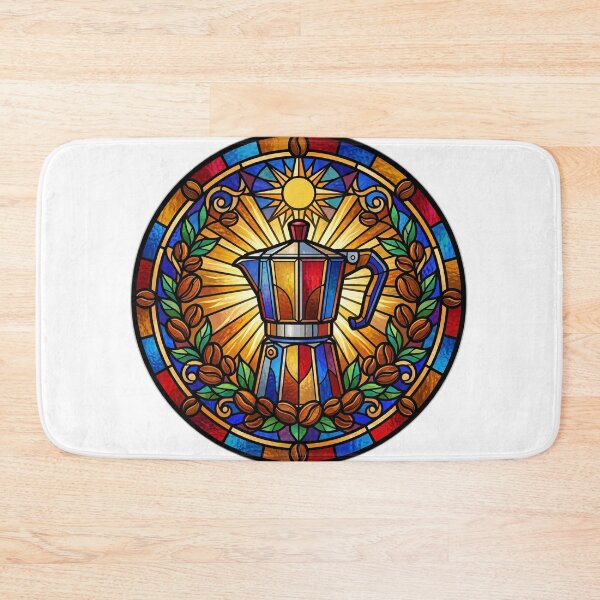 Item preview, Stained Glass Italian Moka Pot Coffee Sticker designed and sold by ryanguas.