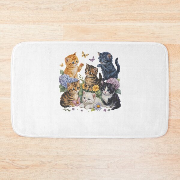 Item preview, Cute Cat Floral Vintage Cat Lovers designed and sold by suhairee-studio.