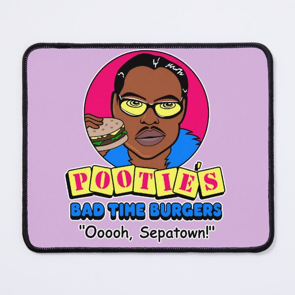 Item preview, Pootie's Bad Time Burgers Sepatown designed and sold by NoThoughtsCat.