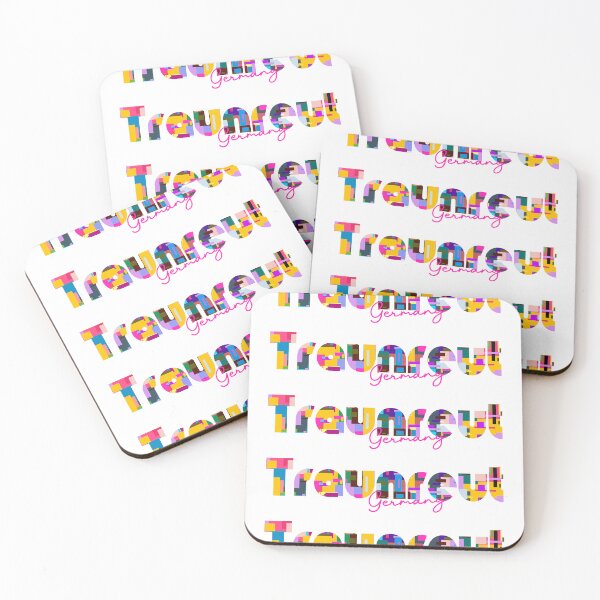 Item preview, Traunreut, Germany, Vibrant Abstract City Typography Art designed and sold by Wanderful-roads.