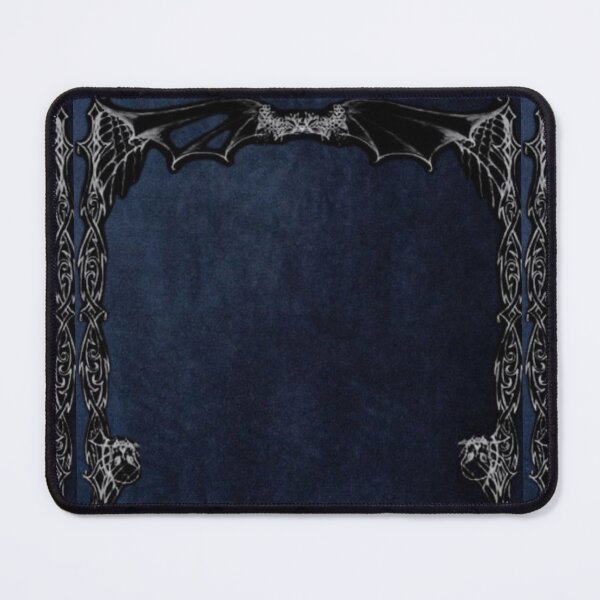 Item preview, dark blue goth velvet whimsigoth bat cyber sigilism designed and sold by BrontesWhimsyStore.