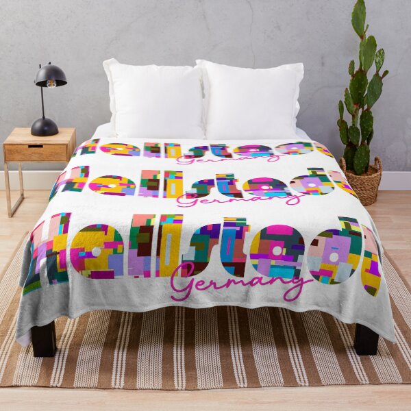 Item preview, Hallstadt, Germany, Vibrant Abstract City Typography Art designed and sold by Wanderful-roads.