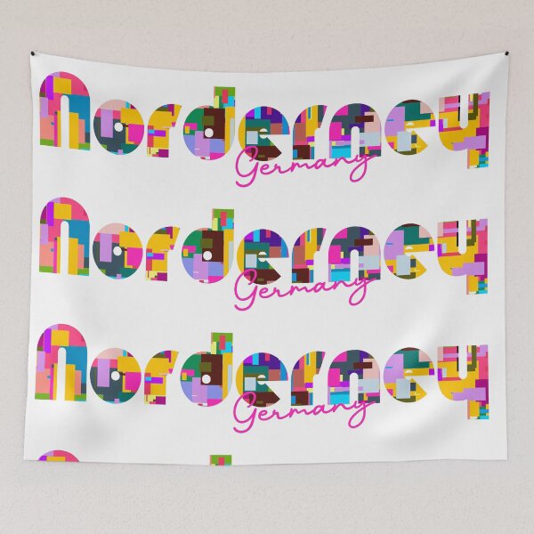 Item preview, Norderney, Germany, Vibrant Abstract City Typography Art designed and sold by Wanderful-roads.