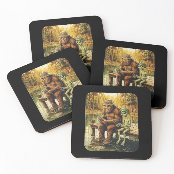 Item preview, Funny Bigfoot And Alien Fishing designed and sold by nosu-art-pod.