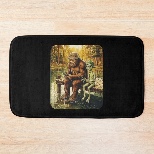 Item preview, Funny Bigfoot And Alien Fishing designed and sold by nosu-art-pod.