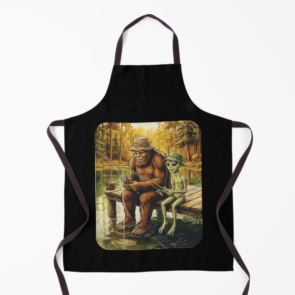 Item preview, Funny Bigfoot And Alien Fishing designed and sold by nosu-art-pod.