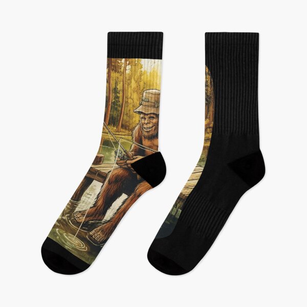 Item preview, Funny Bigfoot And Alien Fishing designed and sold by nosu-art-pod.
