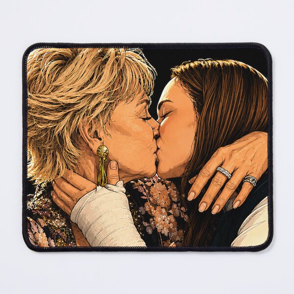 Item preview, Kiss between Ava (Hannah Einbinder) and Deborah (Jean Smart) from the series Hacks (fan art) designed and sold by PopCultureAndStuff.
