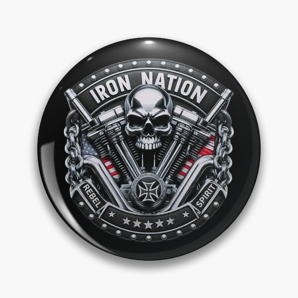 Item preview, Iron Nation Skull Rebel Leather Motorcycle Art Design designed and sold by DeimosArtIntl.
