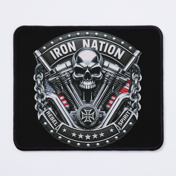 Item preview, Iron Nation Skull Rebel Leather Motorcycle Art Design designed and sold by DeimosArtIntl.
