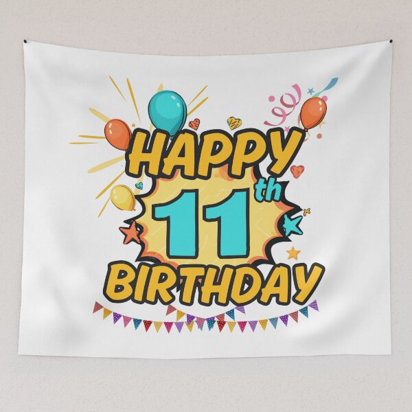 Item preview, Happy 11th Birthday Celebration Design designed and sold by variant designer.