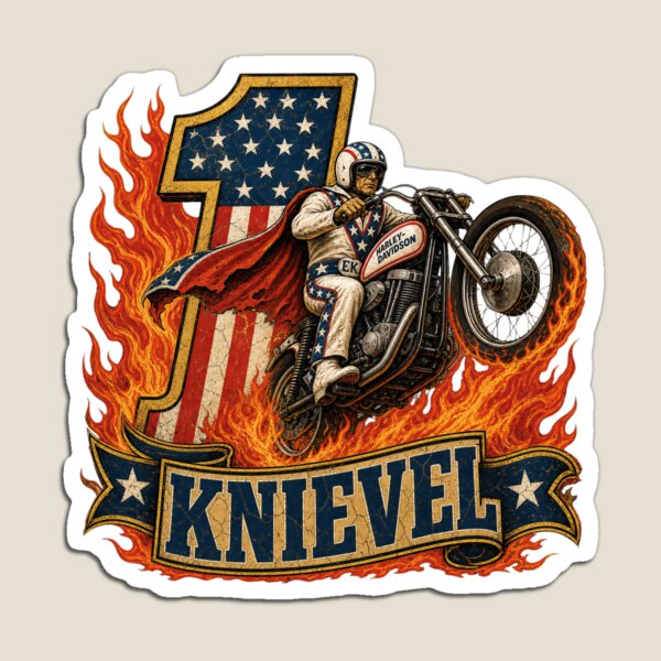 Item preview, Ride Like Knievel — No 1 Evel Knievel Retro Stunt Motorcycle sticker designed and sold by Threadnovax.