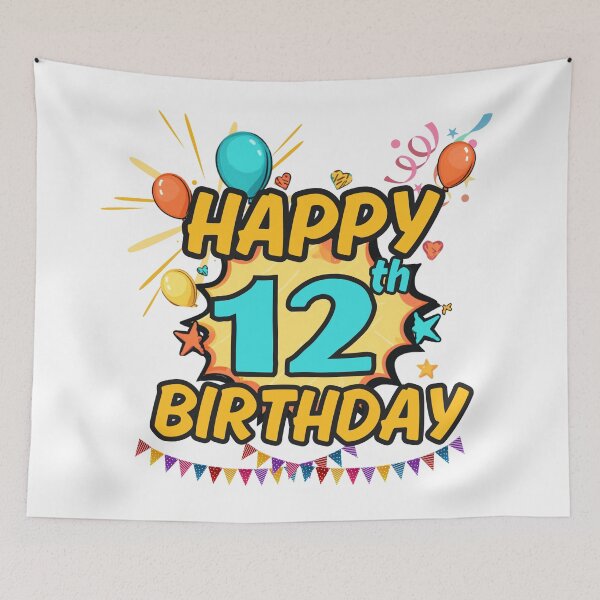 Item preview, Happy 12th Birthday Fun Design designed and sold by variant designer.