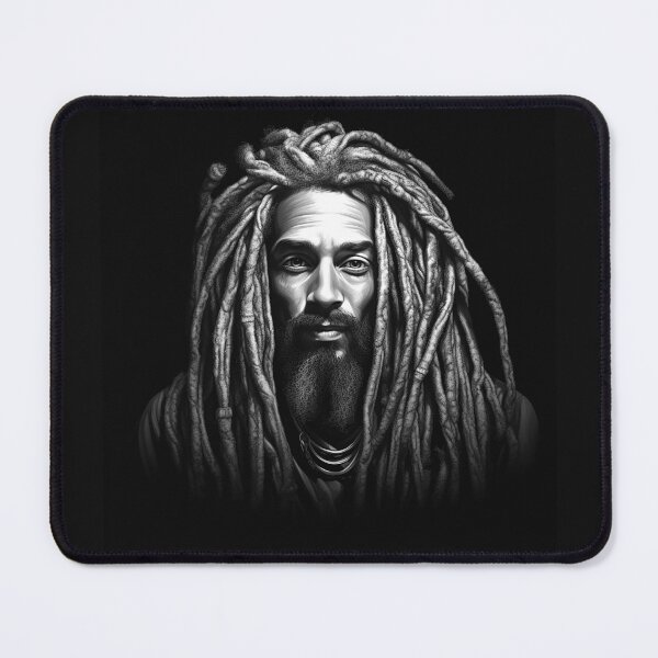 Item preview, Black and White Dreadlocks Man Portrait Art designed and sold by inkoutninja.