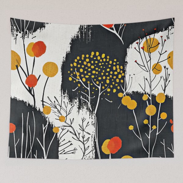 Item preview, Asian-Inspired Forest Woodland Trees Abstract Design Art designed and sold by DEC02.