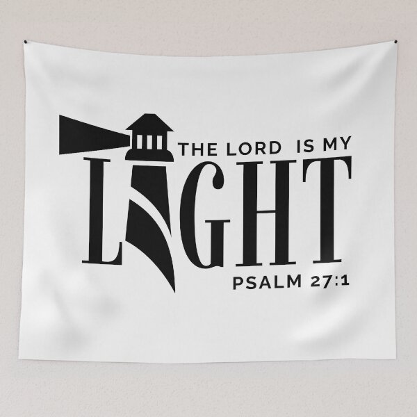 Item preview, The Lord Is My Light -Psalm 27:1 - Christian Faith - Black Design designed and sold by MoriaStore.