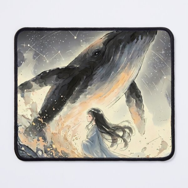 Item preview, Sumi-e Celestial Whale designed and sold by HezeOtakuArt.