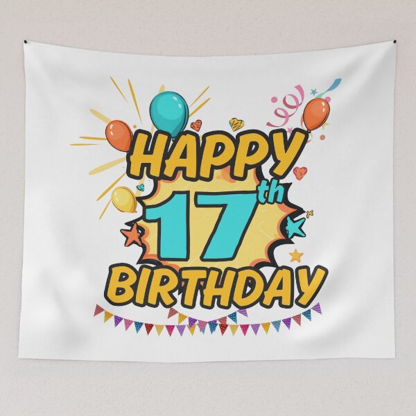 Item preview, Happy 17th Birthday Fun Design designed and sold by variant designer.