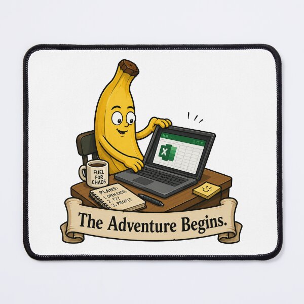 Item preview, The Adventure Begins Funny Spreadsheet Humor Design designed and sold by MonkiFlipp.