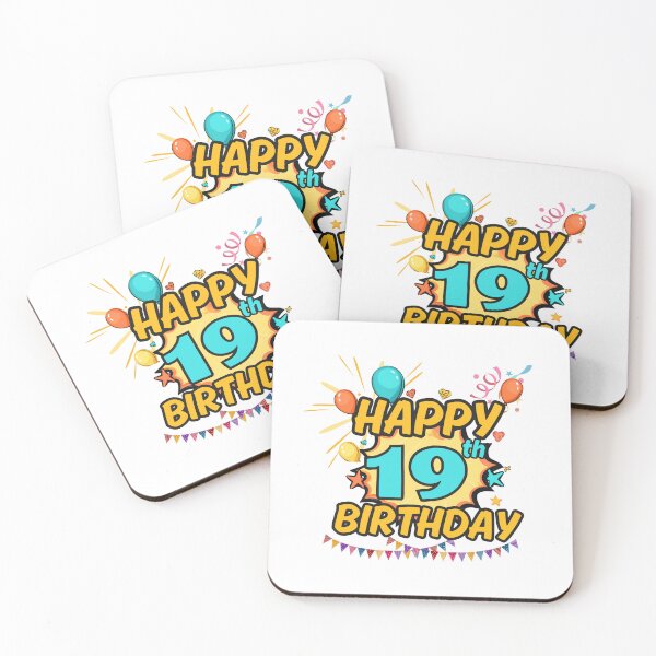 Item preview, Happy 19th Birthday Celebration Design designed and sold by variant designer.