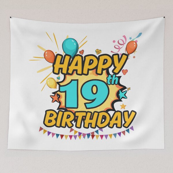 Item preview, Happy 19th Birthday Celebration Design designed and sold by variant designer.