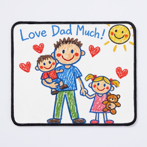 Item preview, Love Dad Much - Cute Kids Crayon Drawing Family Art designed and sold by Arbacus.